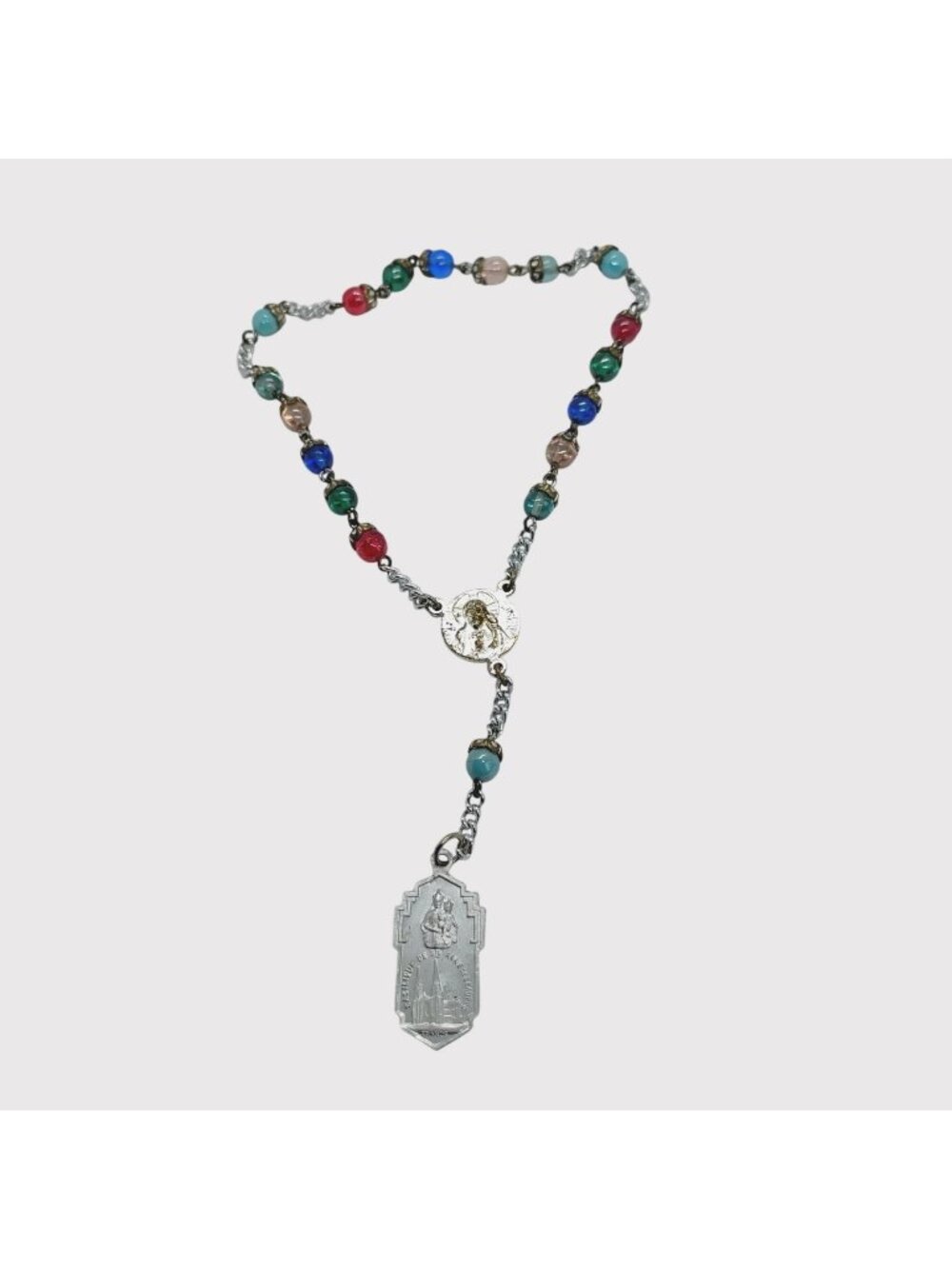 Vtg Basilica Bonne Ste-Anne de Beaupre Auto Car Rosary Glass Beads France